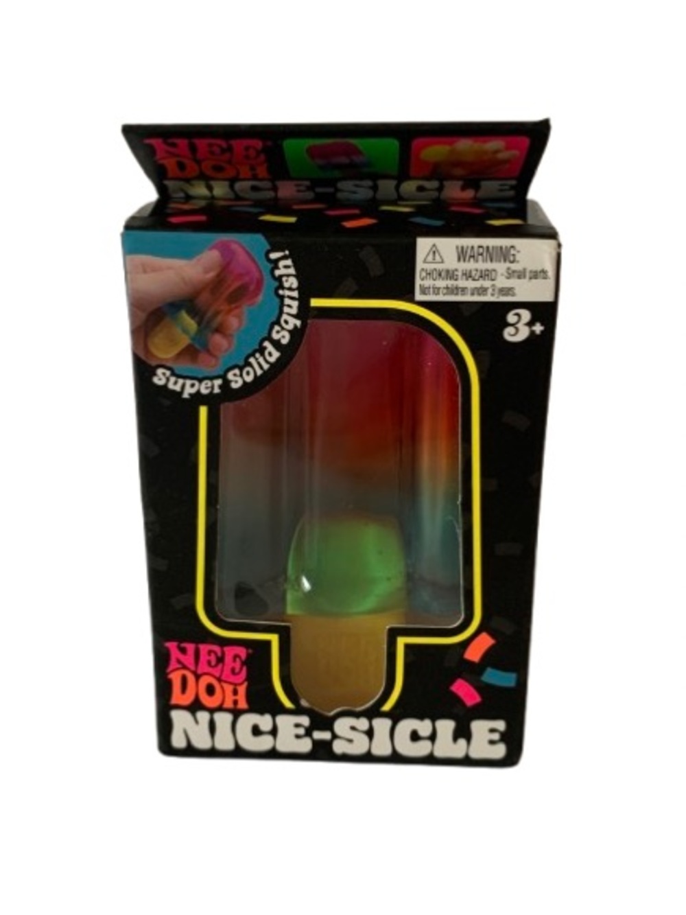 NIB. NEEDOH Nice-Sicle Rainbow Super Solid Squish Toy